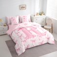 thumbnail image 3 of Castle Fairy Personalized Initial Girl 7 Pieces Bedding Comforter Set,Pink White Full Bedding Set Lightweight,Cartoon Bowknot Fitted Sheet Flat Sheet,Luxury Bedroom Decor, 3 of 8