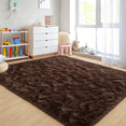 thumbnail image 4 of Nefoso Shag Area Rug,5ft x 7ft Soft Fluffy Area Rugs for Living Room Bedroom Decor Carpet, Dark Brown, 4 of 4