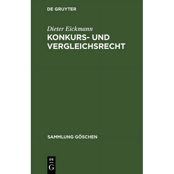 Sammlung GÃ¶schen Konkurs- und Vergleichsrecht, Book 6002, (Hardcover)