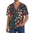 thumbnail image 3 of Disketp Men's Hawaiian Berries and Flowers Print Shirts Button Down Holiday Beach Shirts-Medium, 3 of 7