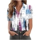 thumbnail image 3 of TaTaai Women's Loose Fit Short Sleeve Button Down Point Collar Print Shirt Top Summer Casual Blouse Breathable Daily Plus Size Gift, 3 of 5