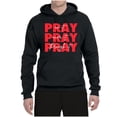 thumbnail image 2 of Wild Bobby, Pray On It Pray Over It Pray Through It Inspirational/Christian Unisex Graphic Hoodie Sweatshirt, Black, Small, 2 of 6