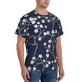 thumbnail image 2 of Vsdgher Cherry Blossoms on Navy Background Print Men's Dry Fit Mesh Athletic Shirts Moisture Wicking Tennis T-Shirt Tops, 2 of 9