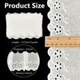 thumbnail image 2 of 15 Yards White Cotton Eyelet Floral Embroidery Ruffle Lace Trim Bowknot Scalloped Ribbon, 2 of 9