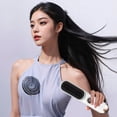 thumbnail image 2 of 2026 Hair Straightener Brush Cordless Hair Straightener Brush For Short Hair Mini Portable Travel Straightening Hair Comb Brush With 9 Temps Fast Heating For All Hair Types,White, 2 of 7