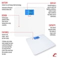 thumbnail image 6 of High Capacity Anti-Slip Digital Bathroom Scale for Body Weight with Extra-High 562-lb Capacity, Batteries Included, 6 of 8