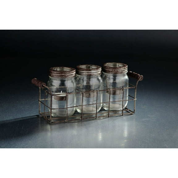 CC Home Furnishings 12" Clear Glass Tea Light Candle Holder with Tray