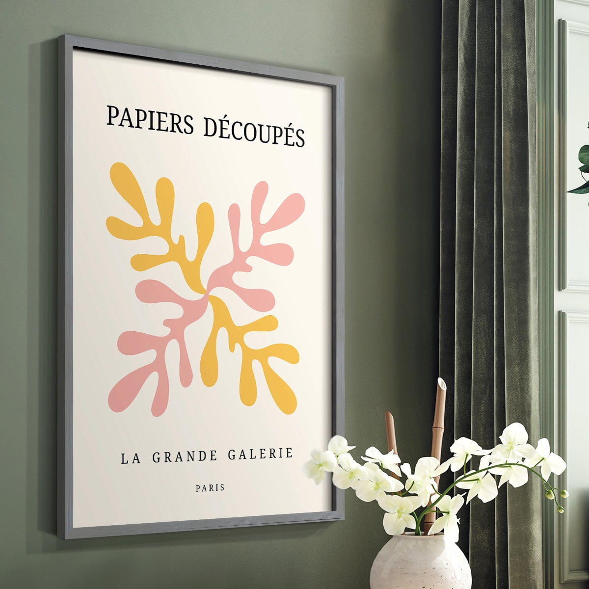Matisse CDI in Gray Solid Wood Framed Print No Nail Hanging