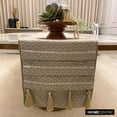 thumbnail image 3 of Decorative Gold Table Runner 8 Seater Table Runner (14 x 108 inch), Mosaic, Tassels, Pintucks & Textured Table Runner, Silk fabric Table Linen, Geometric Pattern Modern - Mosaic Decor, 3 of 10