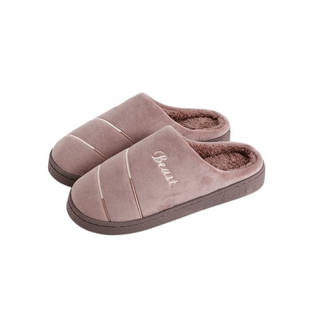 

SIMANLAN Mens Breathable Clog Slipper Lightweight Closed Toe Winter Warm Non-slip Fuzzy Bedroom Slippers Coffee Color 8.5-9