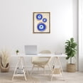 thumbnail image 2 of Stupell Industries Round Blue Evil Eye Pattern Abstract Painting Brown Floater Framed Canvas Art Print Wall Art, 25 x 31, 2 of 9