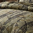 thumbnail image 2 of Chezmoi Collection Salem 3-Piece Cabin Lodge Forest Woods Comforter Set, Nature Camo Tree Leaves Printed Soft Microfiber Bedding, Natural, King, 2 of 5