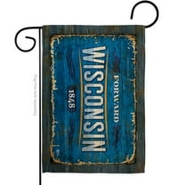 G142994-BO 13 x 18.5 in. Wisconsin Vintage American State Garden Flag with Double-Sided Horizontal House Decoration Banner Yard Gift