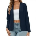 thumbnail image 2 of Lightweight Blazer for Women Long Sleeve Slim Fit Open Front Back Slit Business Casual Jackets Outerwear, 2 of 6