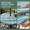 thumbnail image 5 of Round Outdoor Tablecloth with Umbrella Hole and Zipper, Turquoise Grey Ombre Tablecloth with Elastic Waterproof, Vintage Shabby Teal Abstract Art Patio Table Covers for 36" - 44" Picnic Pool Tables, 5 of 9
