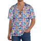 thumbnail image 1 of Fotbe Cartoon colorful cute cat Camisa Estampada de Manga Corta para Hombre, Casual de Verano, Estilo Playero, Sin Arrugas-Large, 1 of 5