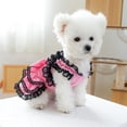 thumbnail image 4 of CSChome Pet Princess Dress Dog Princess Apparel - Lace and Bows Soft Plaid Fabric Multi-Layer Breathable, 4 of 6