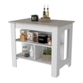 thumbnail image 2 of CoSoTower Kitchen Island Antibacterial Dozza, Three Shelves, Light Gray / White Finish, 2 of 8