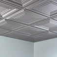 thumbnail image 2 of FASÄDE Traditional 3 Decorative Vinyl 2ft x 2ft Lay in Ceiling Panel in Argent Silver (5 Pack), 2 of 5