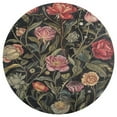 thumbnail image 3 of Boho Vintage Floral Floral Medallion Round Rug - Small Round Area Rug, Soft Non-Slip Machine Washable Bedroom Mat Indoor Accent Entry Carpet for Office Desk Dorm Hallway, 3 of 6