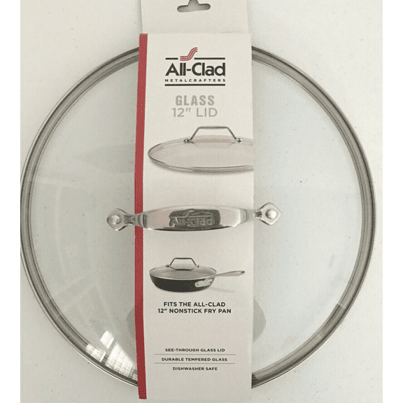 All Clad Metal Crafters 12" Glass Lid Stainless Steel Handle Fits 12" Nonstick Fry Pan