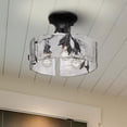 thumbnail image 3 of Golden Lighting Calla 3-light Semi-Flush Mount in Natural Black, 3 of 8
