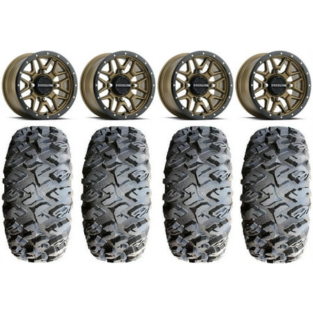 Raceline Krank 14 Bronze Wheels 27 MotoClaw Tires Kawasaki Mule Pro FXT Raceline Krank 14 Bronze Wheels 27 MotoClaw Tires Kawasaki Mule Pro FXT