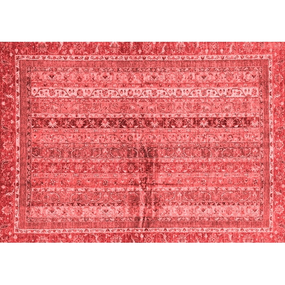 Ahgly Company Machine Washable Indoor Rectangle Oriental Red Modern Area Rugs, 2' x 4'