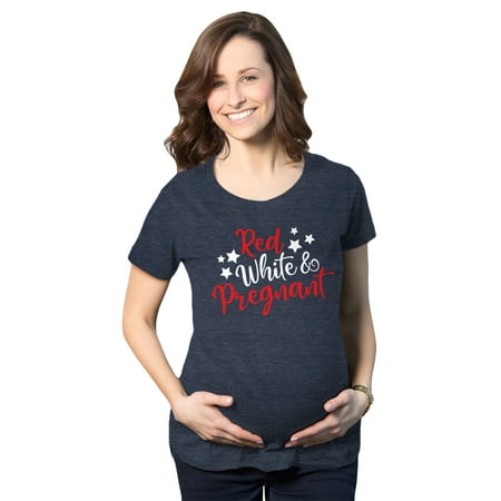 Maternity Red White And Pregnant Tshirt Cute 4th Of July Pregnancy