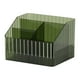 thumbnail image 2 of Organizador de escritorio de plástico transparente con 4 rejillas | Forma trapezoidal para maquillaje, bolígrafos, artículos de oficina y artículos de escritorio | Almacenamiento multiusos para el, 2 of 6