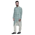 thumbnail image 2 of Atasi Printed Casual Asymmetric Kurta Pyjama For Men Designer Long Kurta Set, 2 of 4