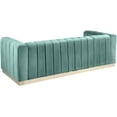 thumbnail image 3 of Pemberly Row Contemporary Velvet/Stainless Steel Sofa in Mint/Brushed Gold, 3 of 5