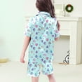 thumbnail image 5 of Girls Pajamas 3Pcs Button Down Pjs Short Sleeve Top Shorts & Long Pants Cute Patterns Valentine's Day Pajama Outfit with Pockets Loung Sets Silk Nightwear Lounge Sleepwear for Kids, 5 of 5