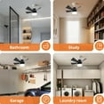 thumbnail image 2 of Socket Fan Light with Remote, 16” Screw Ceiling Fans with 3-Speeds, Dimmable LED, E26/E27 Base, Socket Fan Ceiling Fan for Garage Bathroom Bedroom Kitchen, Black Round Lamp, 2 of 9