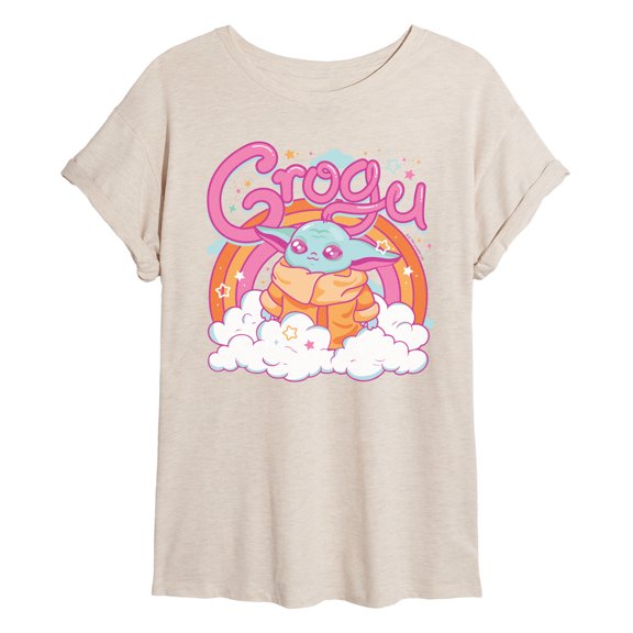Star Wars - Grogu Kawaii - Juniors Oversized Graphic T-Shirt