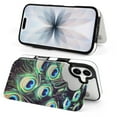 thumbnail image 6 of Wallet Case For Apple iPhone Air / 17 Pro / 17 Pro Max Series with Card Holder, PU Leather Kickstand Card Slots Screen Protector Included For iPhone 17 Series, Peacock, 6 of 8