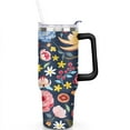thumbnail image 2 of Colorful Vintage Flowers 40 Oz Tumbler with Handle Lid and Straw, Stainless Steel Double Walled Vacuum Insulated Cup, Cute Birthday Gifts Tumbler for Women Men Friends, 2 of 7
