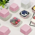 thumbnail image 3 of Scheam Set of 30 Mini Square Cake Pans with Lids and Spoons Aluminium Foil Dessert Box Cupcake Cups Disposable Baking Containers for Bread Muffin Pudding,Party Supplies (Pink), 3 of 7