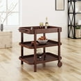 thumbnail image 2 of Morse Rustic Acacia Wood Bar Cart with Shelves, Brown Mahogany, 2 of 9