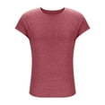 thumbnail image 5 of biudgviw Womens Summer Tops Casual Boat Neck Shirts Cap Sleeves Solid Color Basic Tee Casual Soft Trendy Clothes, 5 of 5