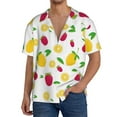 thumbnail image 3 of Balery Strawberry and Lemon Men's Casual Button Down Shirt Short Sleeve Textured Summer Cuban Beach Shirts-XX-Large, 3 of 7