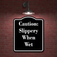 thumbnail image 2 of Caution Slippery When Wet BLACK Aluminum Composite Sign 20''x24'', 2 of 9