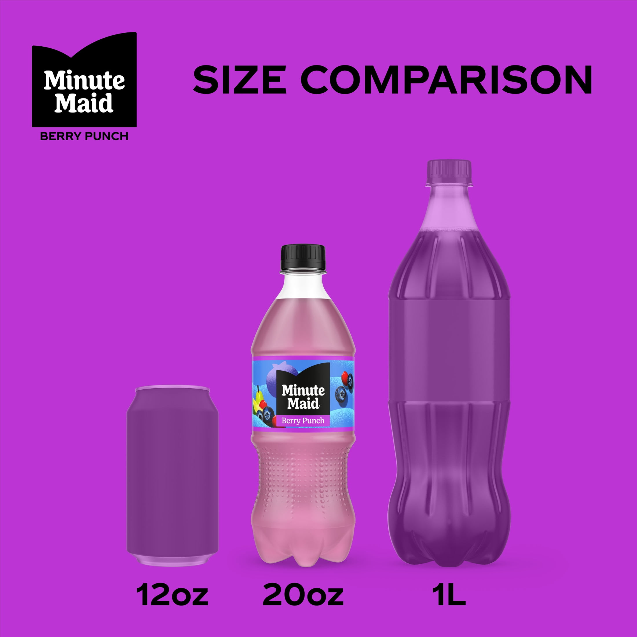 (6 pack) Minute Maid Berry Punch Juice Drink Bottle, 20 fl oz