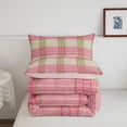 thumbnail image 5 of Manfei Modern Checkered Twin Comforter Sets,Geometric Plaid Bedding Set,Pink Green,Pink Reversible,2pcs,1 Comforter and 1 Pillowcase,2pcs,1 Comforter and 1 Pillowcase, 5 of 7