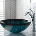 thumbnail image 3 of KRAUS 17-inch Blue Glass Nature Series Bathroom Vessel Sink and Arlo Faucet Combo Set with Pop-Up Drain, Chrome Finish, 3 of 9