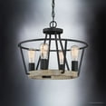 thumbnail image 4 of Urban Ambiance Luxury Industrial Chandelier, Medium Size: 12.25"H x 17.5"W, with Vintage Style Elements, Ash Black Finish, UQL2813 from the Bergen Collection, 4 of 7
