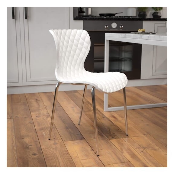 Flash Furniture Contemporary Chair, 18", White LF-7-07C-WH-GG