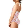 thumbnail image 4 of FOR U DESIGNS Cute Girls Swimsuit One Piece Pink Sleeveless Swimwear for 9-10 Years Old Girls Easter Egg Rabbit Off Shoulder Summer Beach Wear, 4 of 6