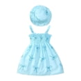 thumbnail image 2 of Mifsaly 2 Piece Dress Sets for Toddler Girls Cute Heart Print Smocked Sleeveless Sundress and Bucket Hat Cute Summer Beach Vacation Casual Matching Outfits, 2 of 8