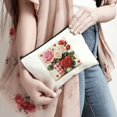 thumbnail image 4 of Pratyus Tote Bag Valentine Gift Pink Love Cosmetic Bag for Women Friends Roses Hearts Travel Essentials White, 4 of 6